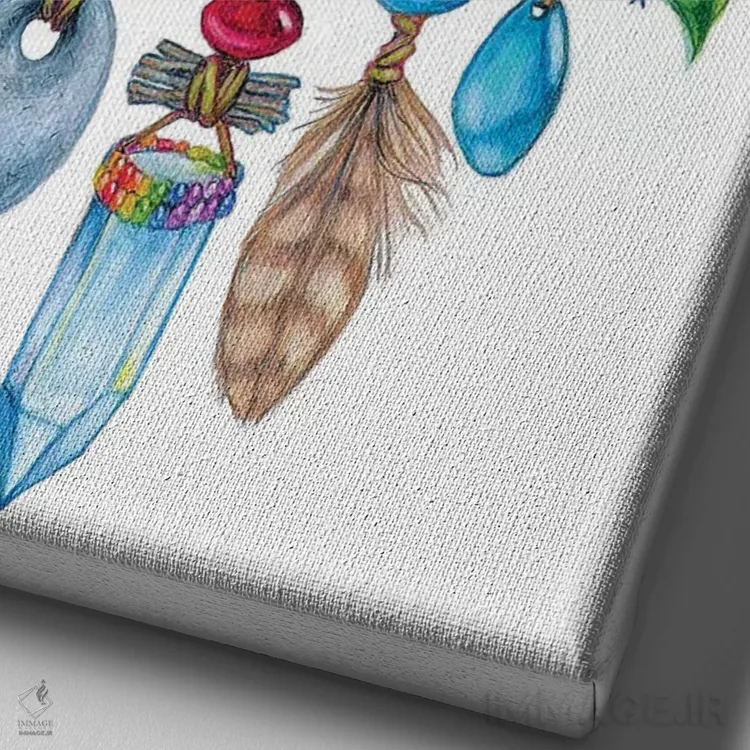 تابلو دکوراتیو افسون پنج پر اثر جین استار ویلز - نمای نزدیک بافت بوم