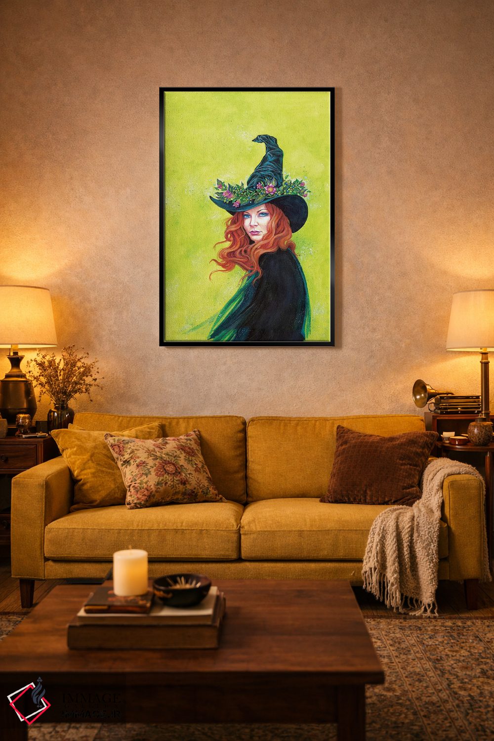 تابلو دکوراتیو گیاه بلادونا روی کلاه زیبای جادوگر اثر جین استار ویلز - D4B