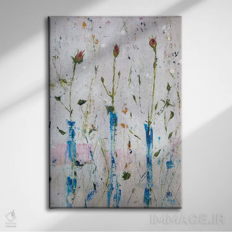 تابلو دکوراتیو سه غنچه اثر جودی ماس - نمای روبهرو روی دیوار