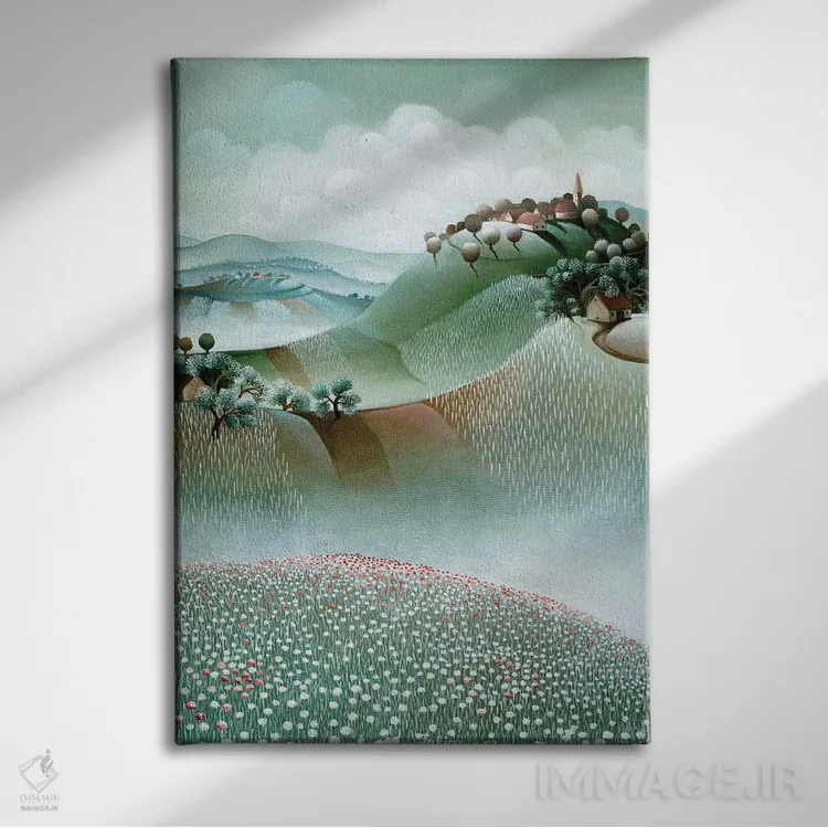 تابلو دکوراتیو بر فراز تپه ای اثر جوسیپ فالیچا - نمای روبهرو روی دیوار