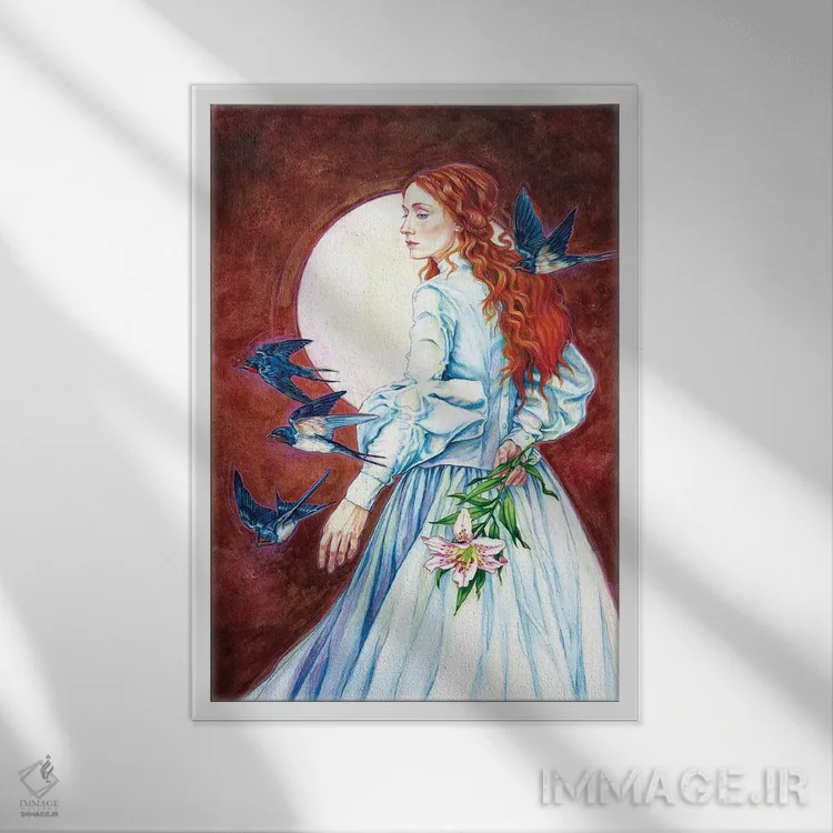 تابلو دکوراتیو پرستوهای طویله اثر جین استار ویلز - نمای قابدار سفید