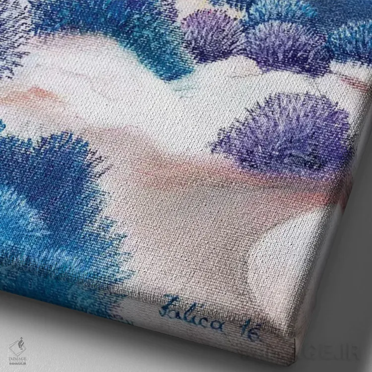 تابلو دکوراتیو دریا و اسطوخودوس اثر جوسیپ فالیچا - نمای نزدیک بافت بوم