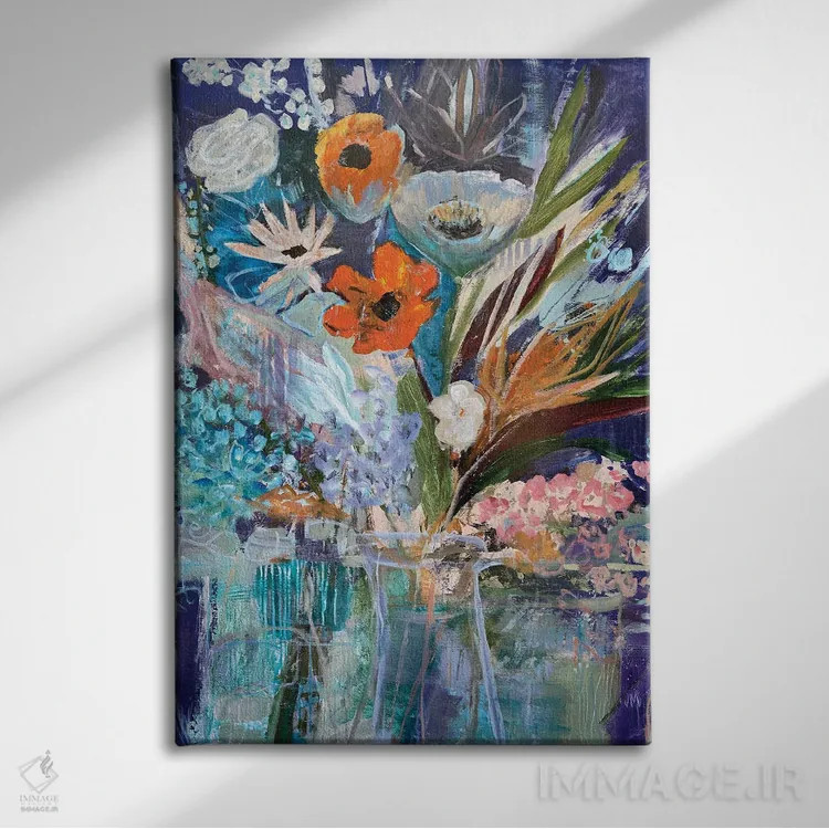 تابلو دکوراتیو پارچ های شیشه ای اثر جودی ماس - نمای روبهرو روی دیوار