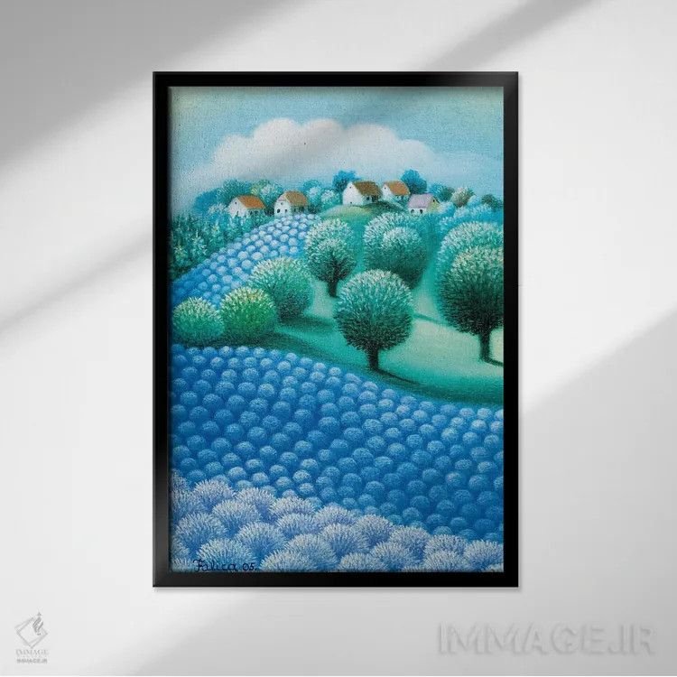 تابلو دکوراتیو عطر آبی اثر جوسیپ فالیچا - نمای قابدار مشکی