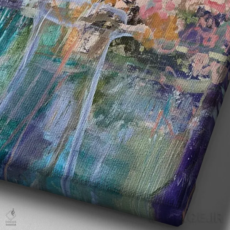 تابلو دکوراتیو پارچ های شیشه ای اثر جودی ماس - نمای نزدیک بافت بوم
