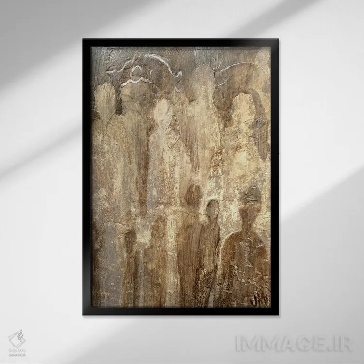 تابلو دکوراتیو مهمان پشت مهمان اثر جودی ماس - نمای قابدار مشکی