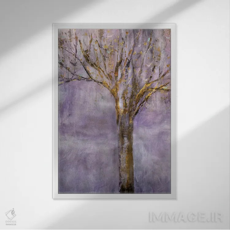 تابلو مدرن درخت شب اثر جودی ماس - نمای قابدار سفید