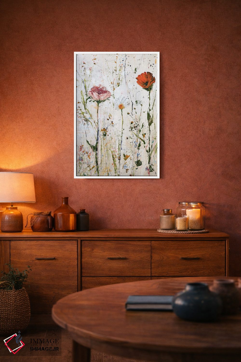 تابلو دکوراتیو سه گل اثر جودی ماس - D2W