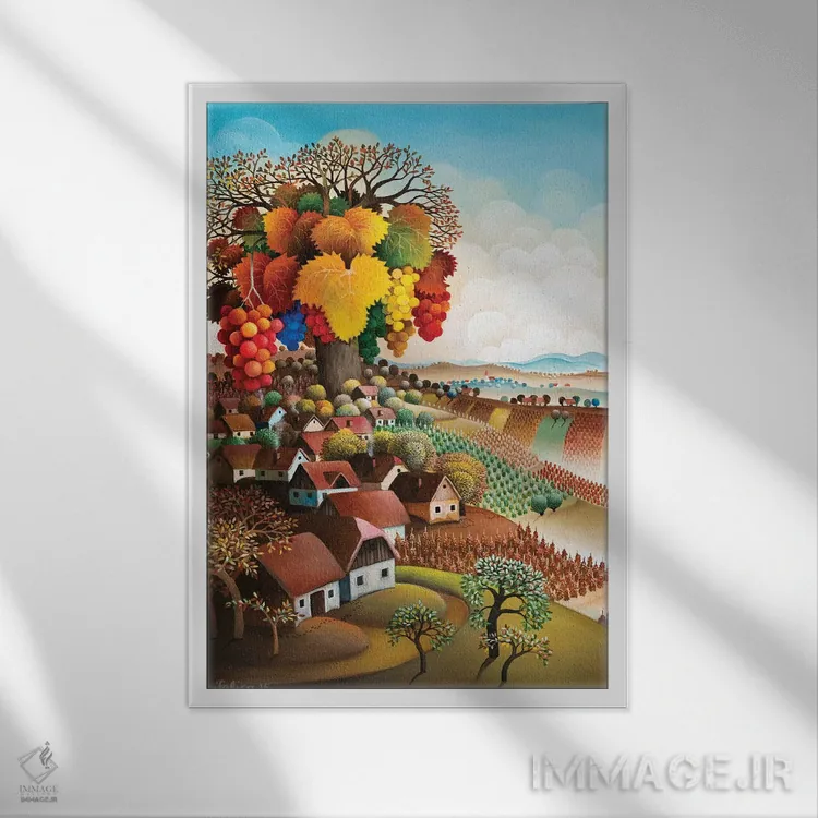 تابلو دکوراتیو تاک عظیم اثر جوسیپ فالیچا - نمای قابدار سفید