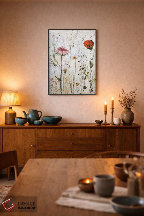 تابلو دکوراتیو سه گل اثر جودی ماس - D6B