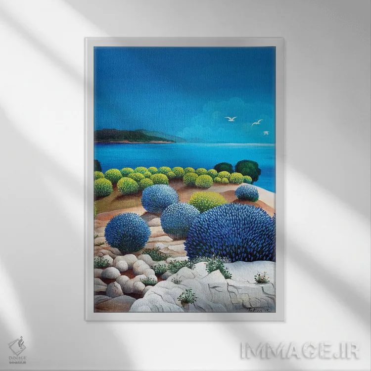 تابلو دکوراتیو جاودانه و اسطوخودوس اثر جوسیپ فالیچا - نمای قابدار سفید