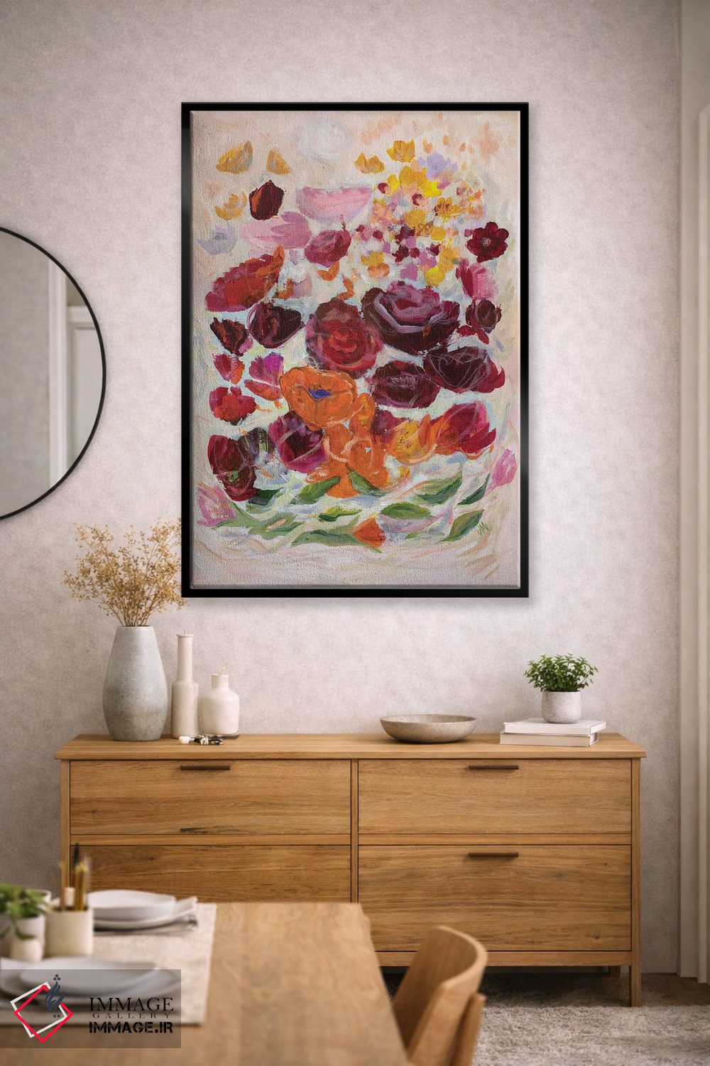 تابلو دکوراتیو گل های ماه کامل اثر جودی ماس - D2B