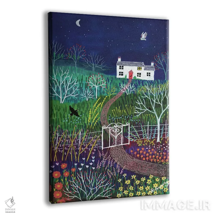 تابلو دکوراتیو باغ نور مهتاب اثر جو گراندی - نمای پرسپکتیو محصول