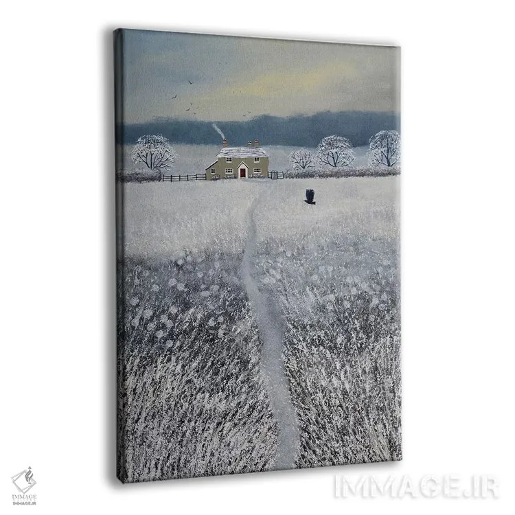 تابلو دکوراتیو مسیر کلبه زمستانی اثر جو گراندی - نمای پرسپکتیو محصول