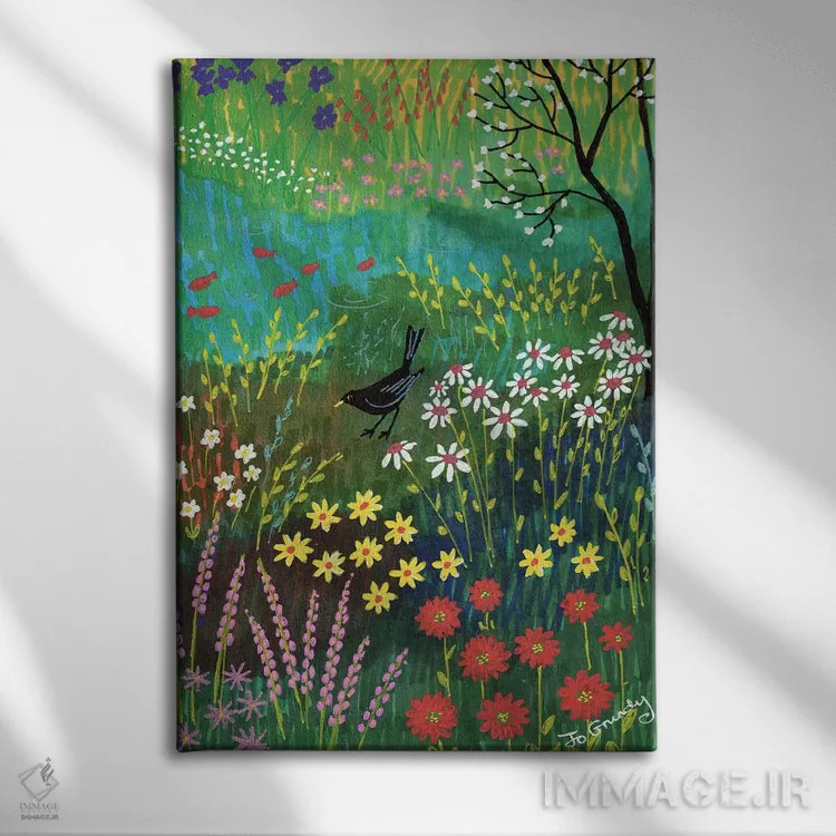 تابلو دکوراتیو کنار برکه تابستانی اثر جو گراندی - نمای روبهرو روی دیوار