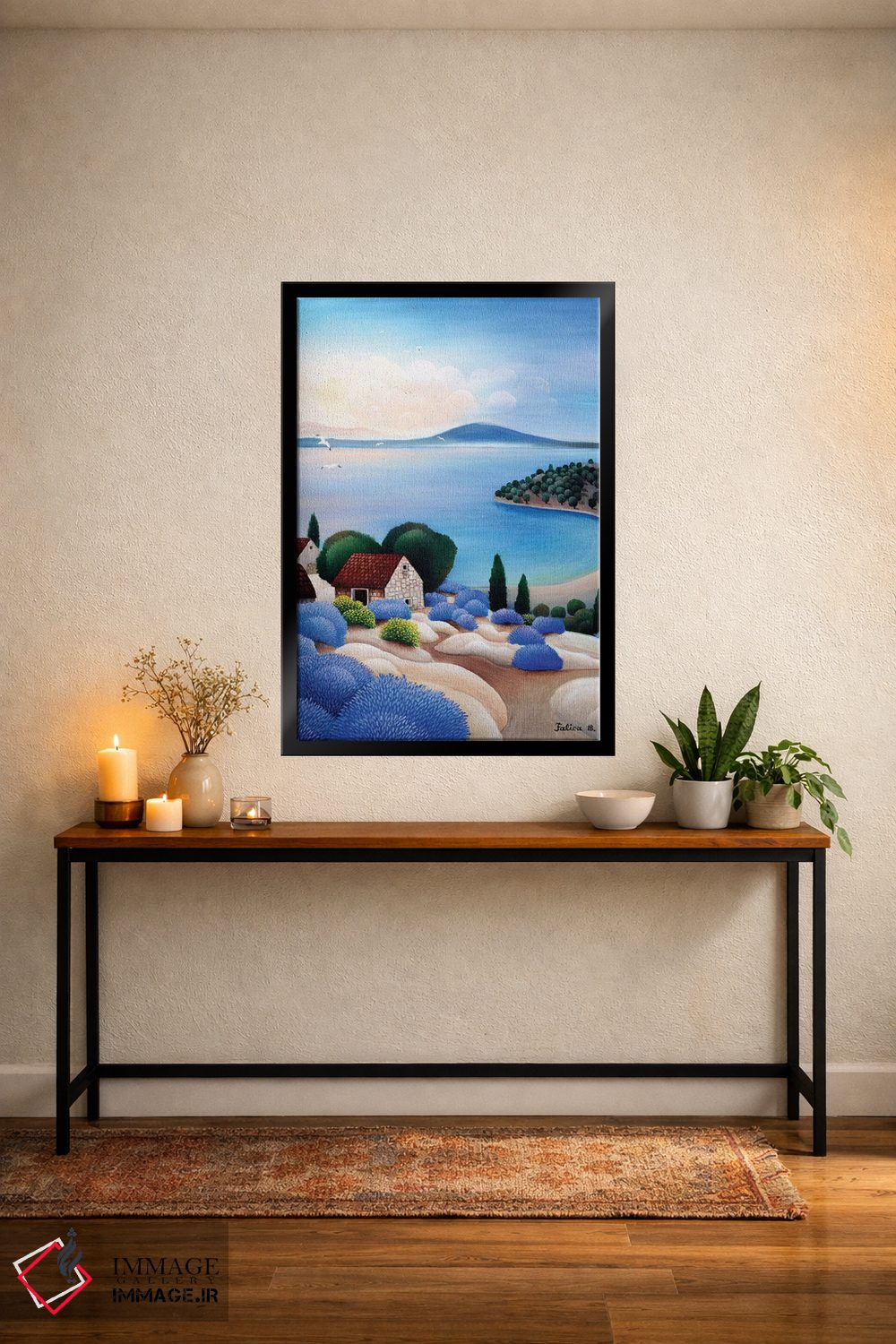 تابلو دکوراتیو خانه هایی بر فراز دریا اثر جوسیپ فالیچا - D4B