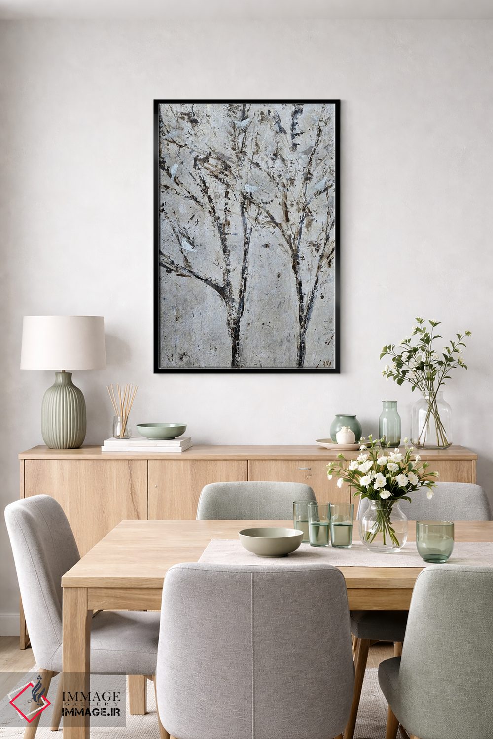 تابلو انتزاعی رازهای پرندگان اثر جودی ماس - D5B