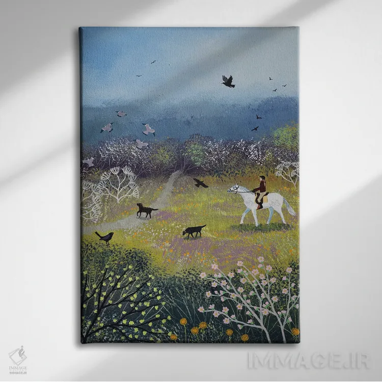 تابلو دکوراتیو انگار باران می بارد اثر جو گراندی - نمای روبهرو روی دیوار
