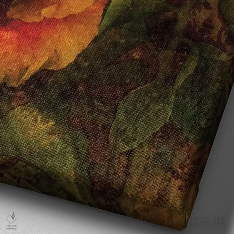 تابلو دکوراتیو ختمی I اثر جان سبا - نمای نزدیک بافت بوم