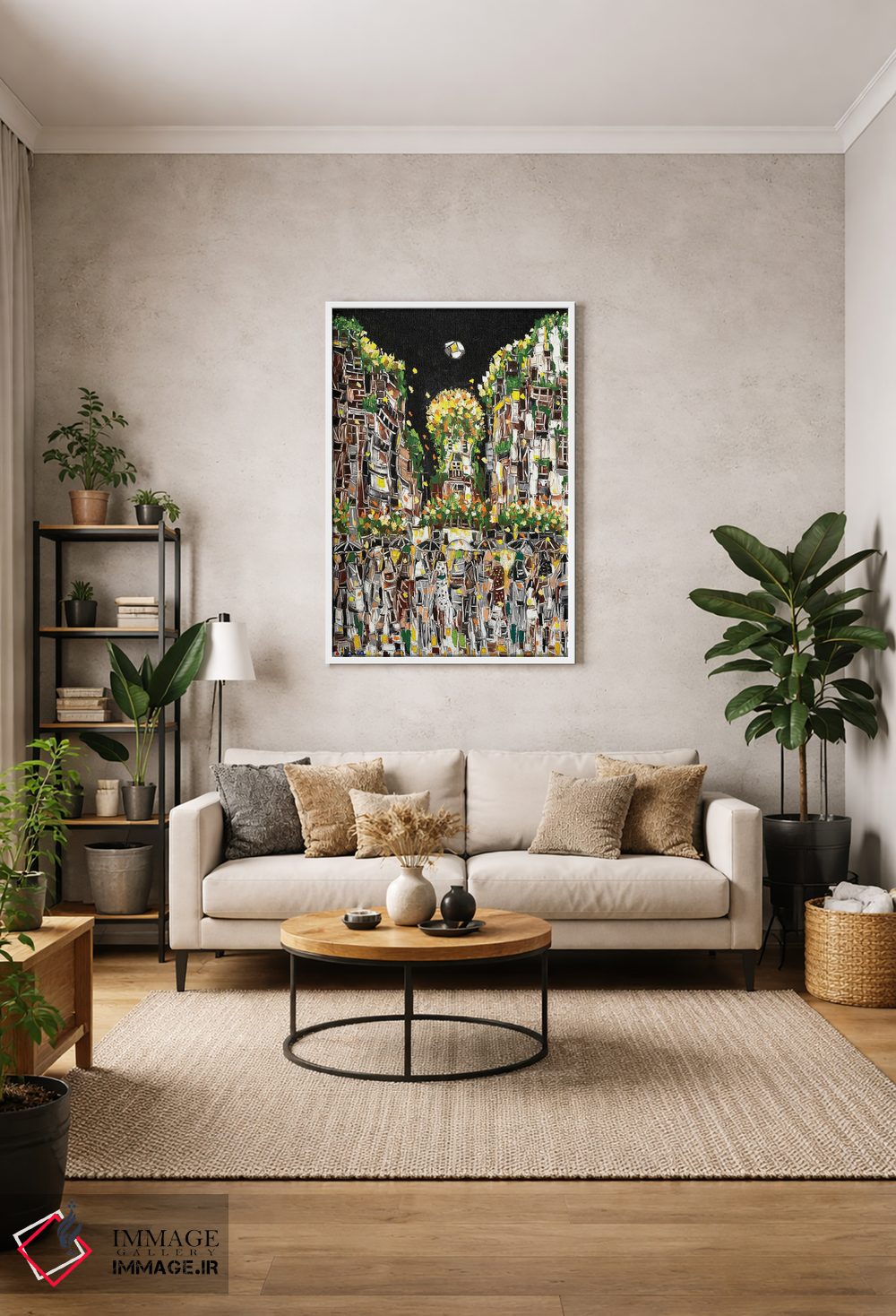 تابلو انتزاعی شهر موزاییکی اثر یواخیم مک میلان - D1W