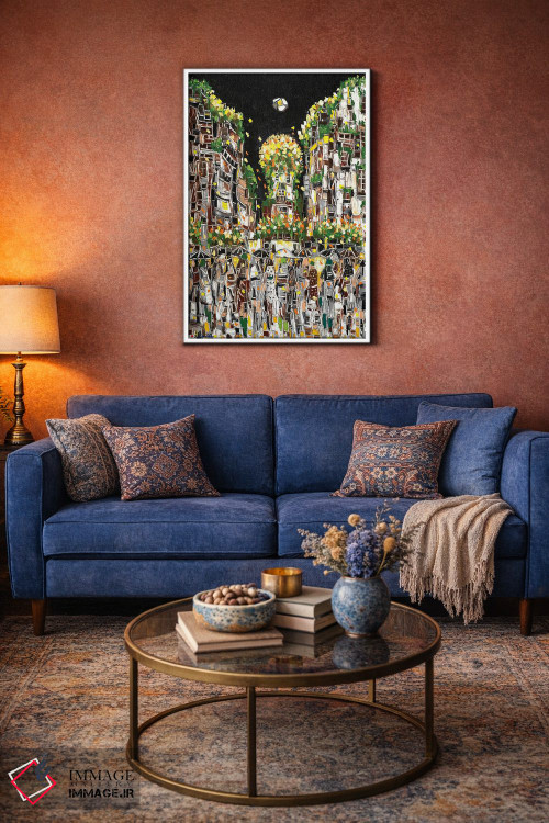 تابلو انتزاعی شهر موزاییکی اثر یواخیم مک میلان - D2W