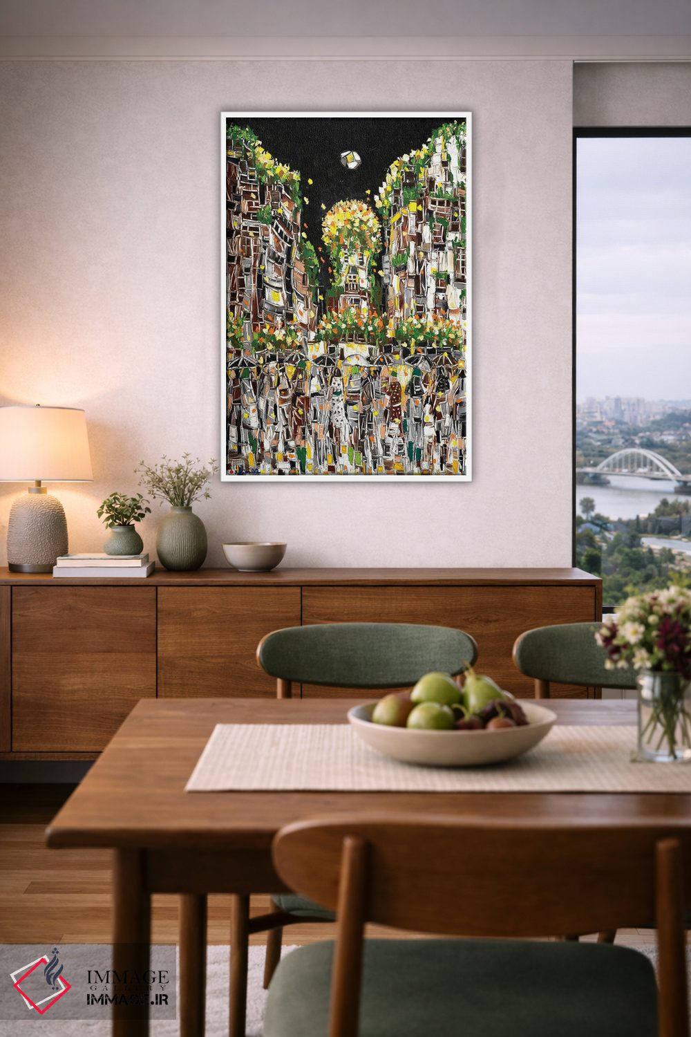 تابلو انتزاعی شهر موزاییکی اثر یواخیم مک میلان - D6W