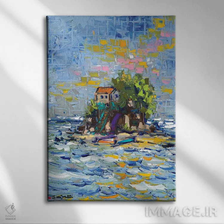 تابلو دکوراتیو پناهگاه جزیره ای اثر یواخیم مک میلان - نمای روبهرو روی دیوار