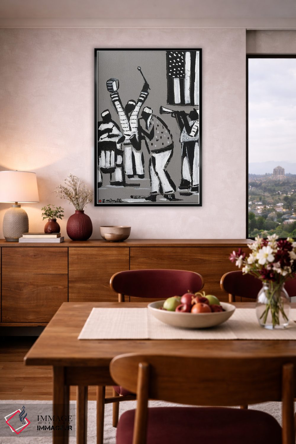 تابلو انتزاعی جاز سیاه و سفید اثر یواخیم مک میلان - D4B