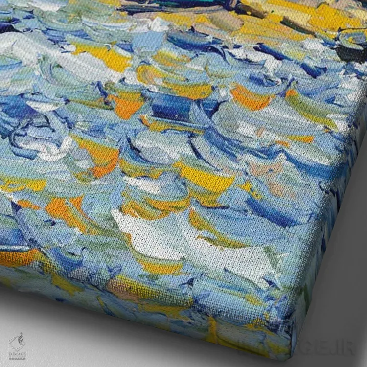 تابلو دکوراتیو پناهگاه جزیره ای اثر یواخیم مک میلان - نمای نزدیک بافت بوم