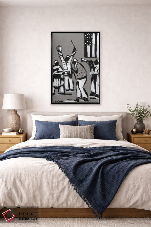 تابلو انتزاعی جاز سیاه و سفید اثر یواخیم مک میلان - D6B