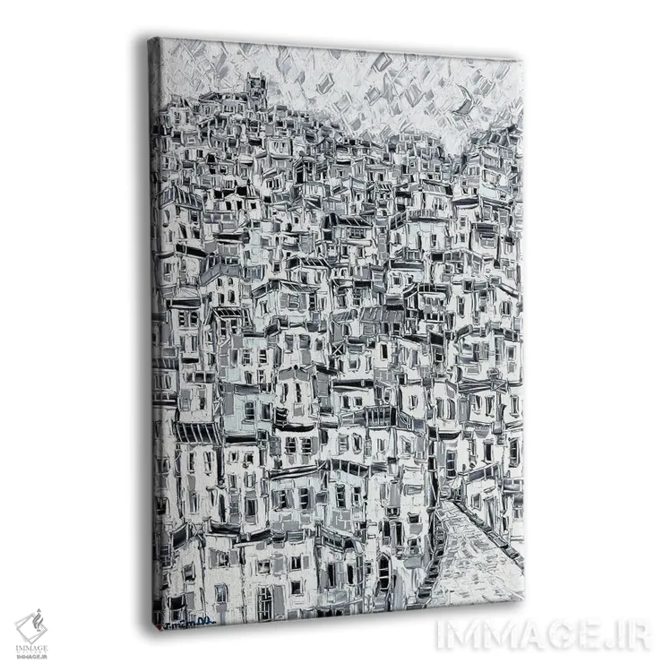 تابلو انتزاعی قرنطینه اثر یواخیم مک میلان - نمای پرسپکتیو محصول