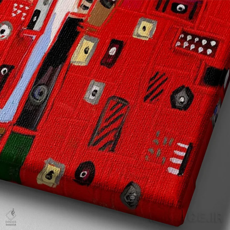 تابلو انتزاعی عشق در هوا اثر یواخیم مک میلان - نمای نزدیک بافت بوم