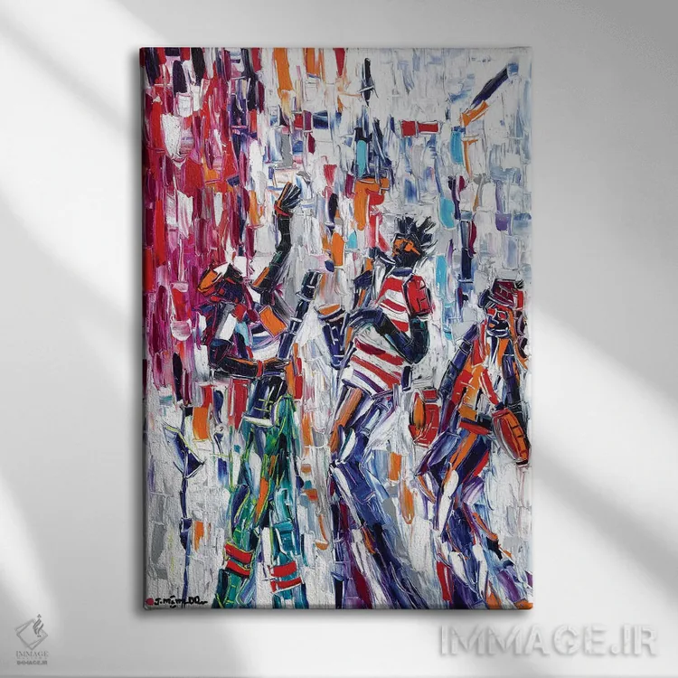 تابلو دکوراتیو حس و حال موسیقیایی اثر یواخیم مک میلان - نمای روبهرو روی دیوار