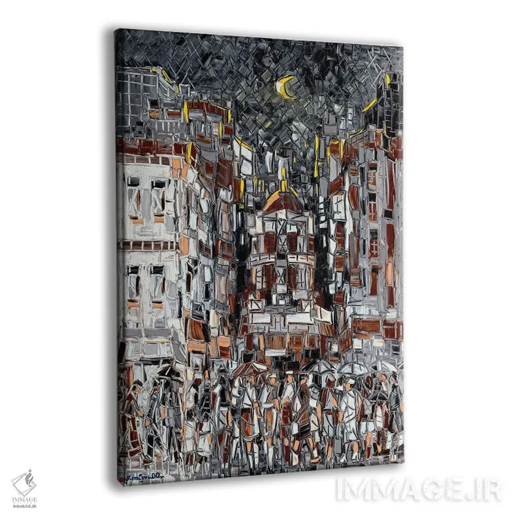 تابلو انتزاعی مرکز تنوع اثر یواخیم مک میلان - نمای پرسپکتیو محصول