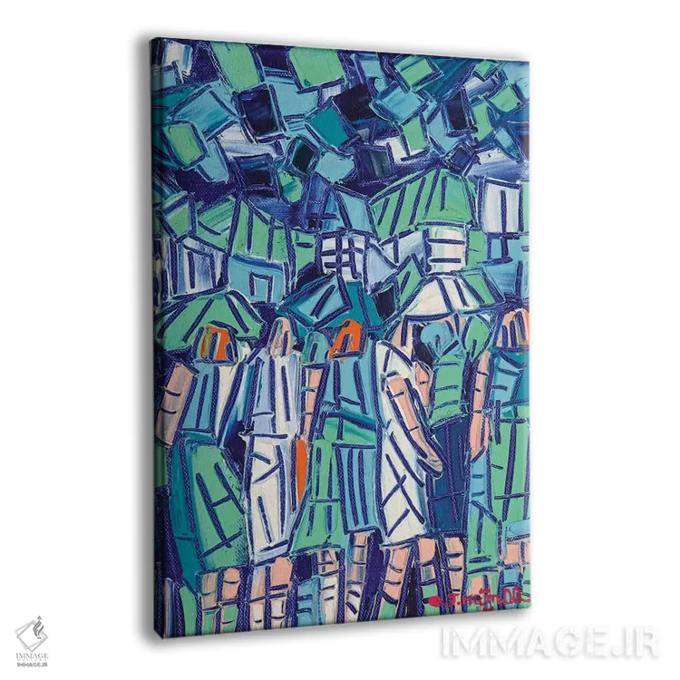 تابلو انتزاعی قطعات شهر اثر یواخیم مک میلان - نمای پرسپکتیو محصول
