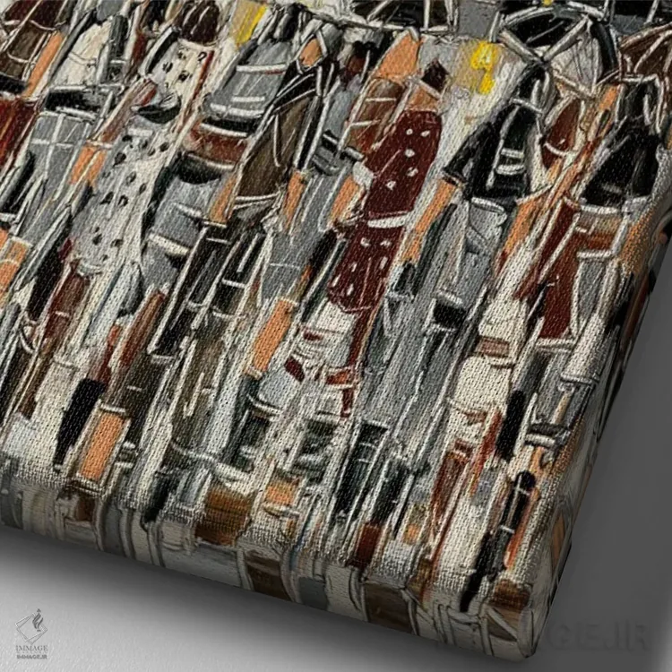 تابلو دکوراتیو میدان موزاییکی اثر یواخیم مک میلان - نمای نزدیک بافت بوم