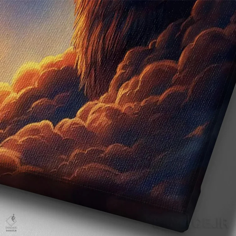 تابلو دکوراتیو ماه طلایی اثر جو جو آرت - نمای نزدیک بافت بوم