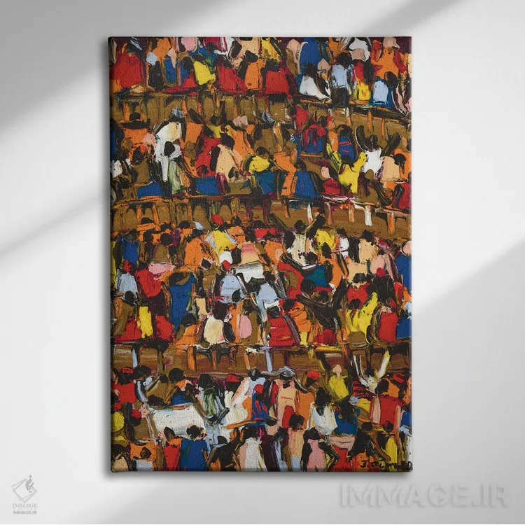 تابلو دکوراتیو جمعیت ورزشگاه اثر یواخیم مک میلان - نمای روبهرو روی دیوار