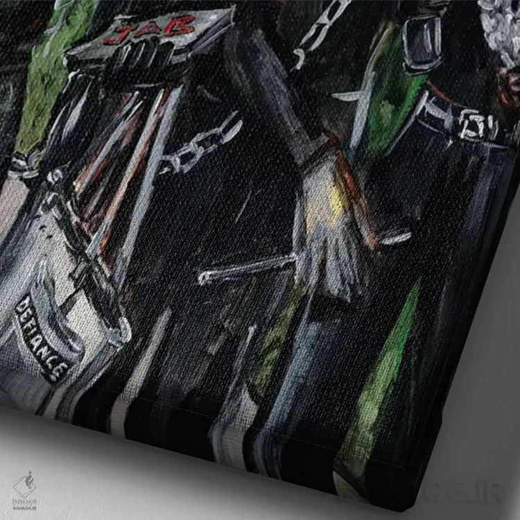 تابلو دکوراتیو جب سیاه اثر یواخیم مک میلان - نمای نزدیک بافت بوم