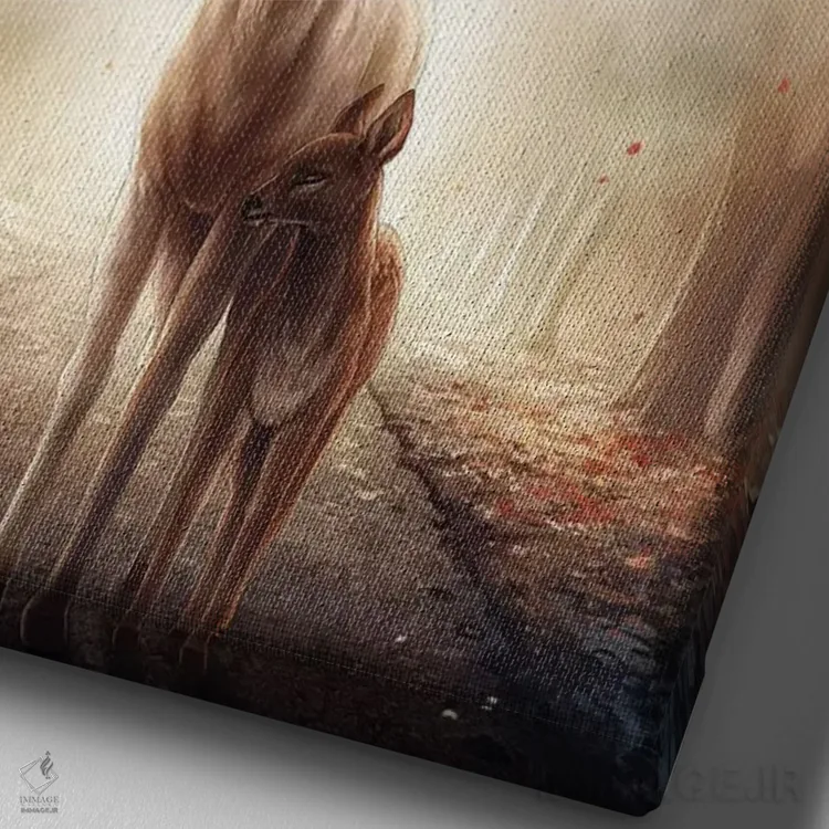 تابلو دکوراتیو فصل ها اثر جو جو آرت - نمای نزدیک بافت بوم