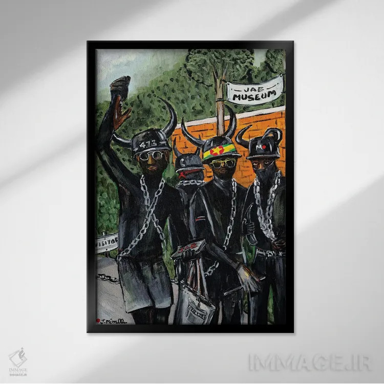 تابلو دکوراتیو جب سیاه اثر یواخیم مک میلان - نمای قابدار مشکی