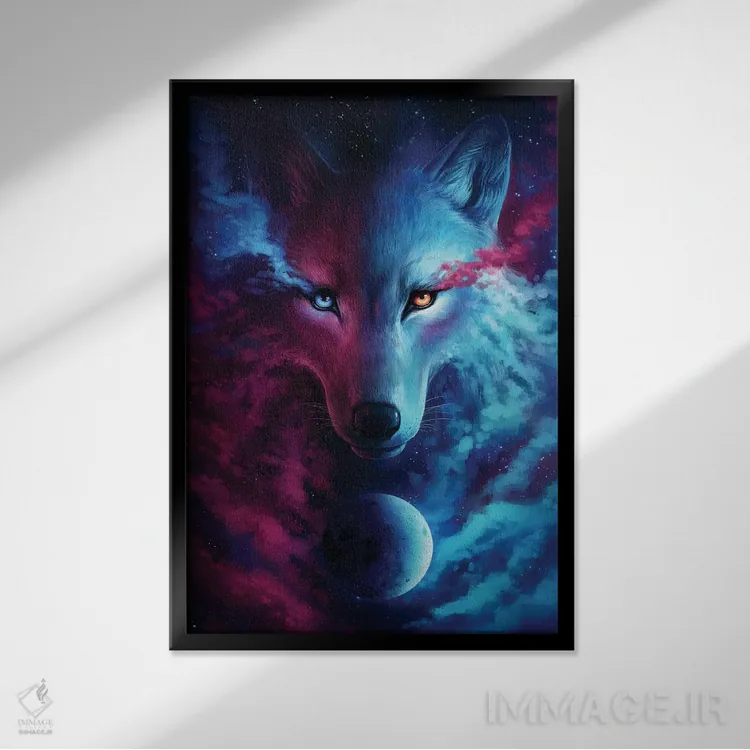 تابلو دکوراتیو جایی که نور و تاریکی به هم می رسند اثر جو جو آرت - نمای قابدار مشکی