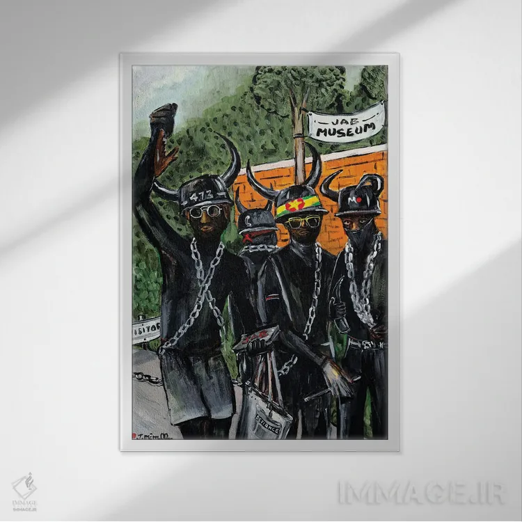 تابلو دکوراتیو جب سیاه اثر یواخیم مک میلان - نمای قابدار سفید