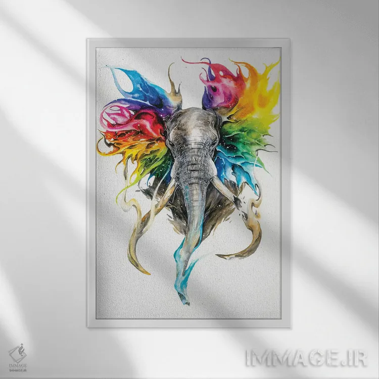 تابلو دکوراتیو رنگ های زندگی اثر جونگکی - نمای قابدار سفید