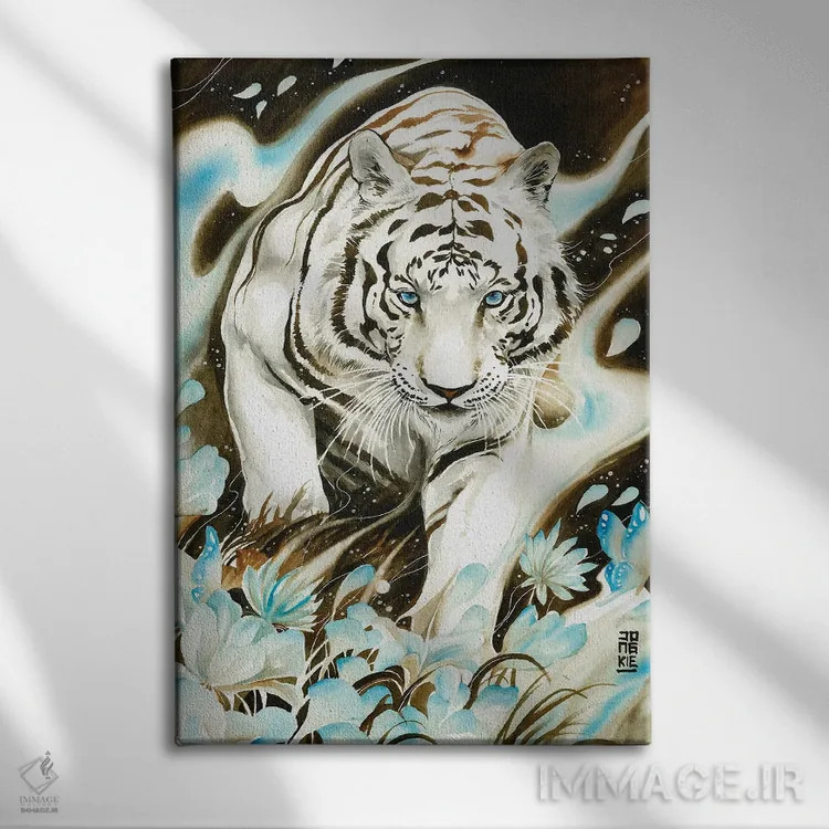 تابلو دکوراتیو روح سفید اثر جونگکی - نمای روبهرو روی دیوار