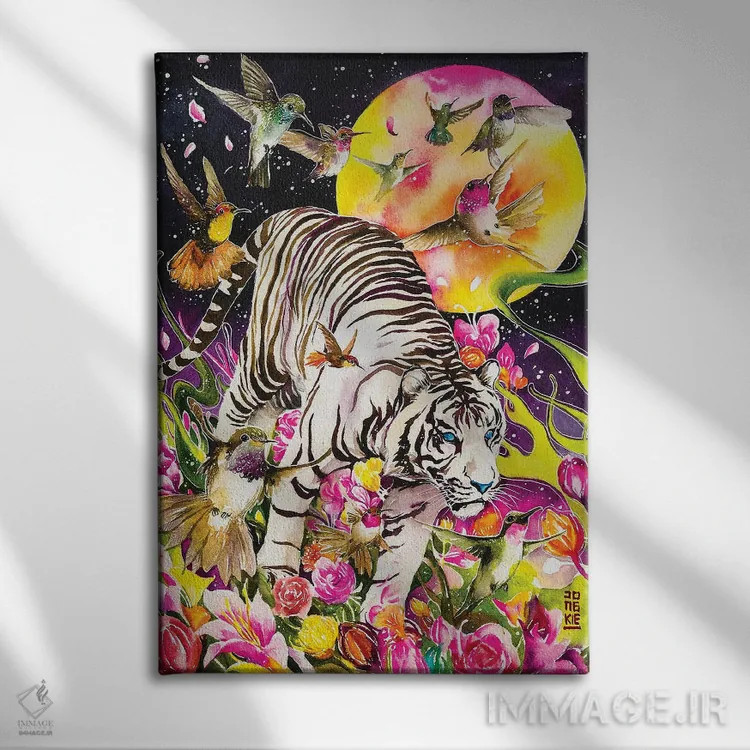 تابلو دکوراتیو روح سفید اثر جونگکی - نمای روبهرو روی دیوار