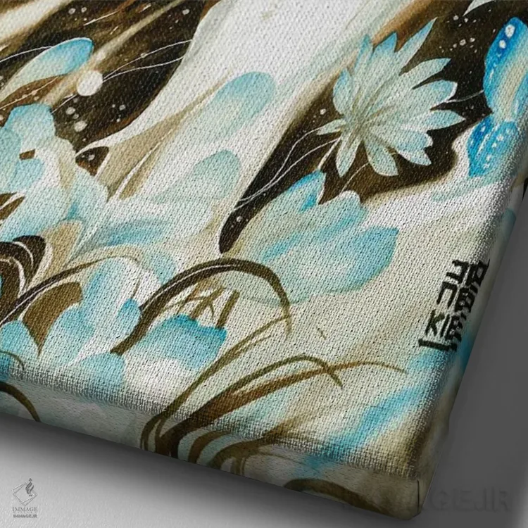 تابلو دکوراتیو روح سفید اثر جونگکی - نمای نزدیک بافت بوم