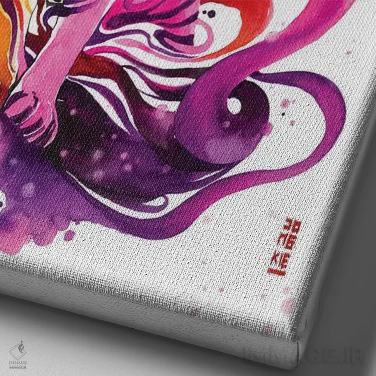 تابلو دکوراتیو تغییرات زندگی اثر جونگکی - نمای نزدیک بافت بوم