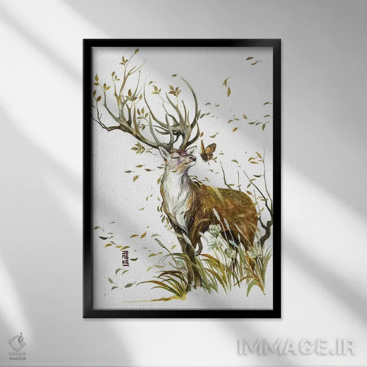 تابلو دکوراتیو باد زندگی اثر جونگکی - نمای قابدار مشکی