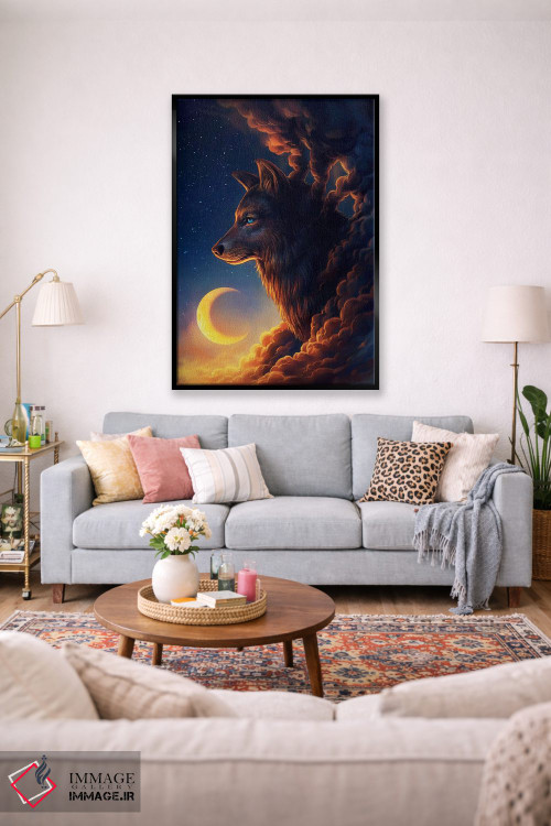 تابلو دکوراتیو ماه طلایی اثر جو جو آرت - D2B